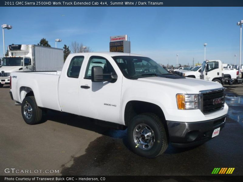 Summit White / Dark Titanium 2011 GMC Sierra 2500HD Work Truck Extended Cab 4x4