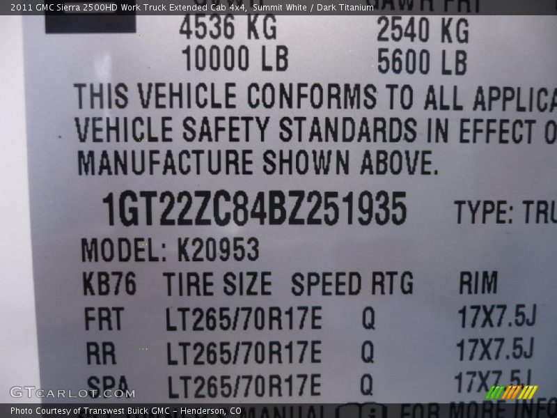 Summit White / Dark Titanium 2011 GMC Sierra 2500HD Work Truck Extended Cab 4x4