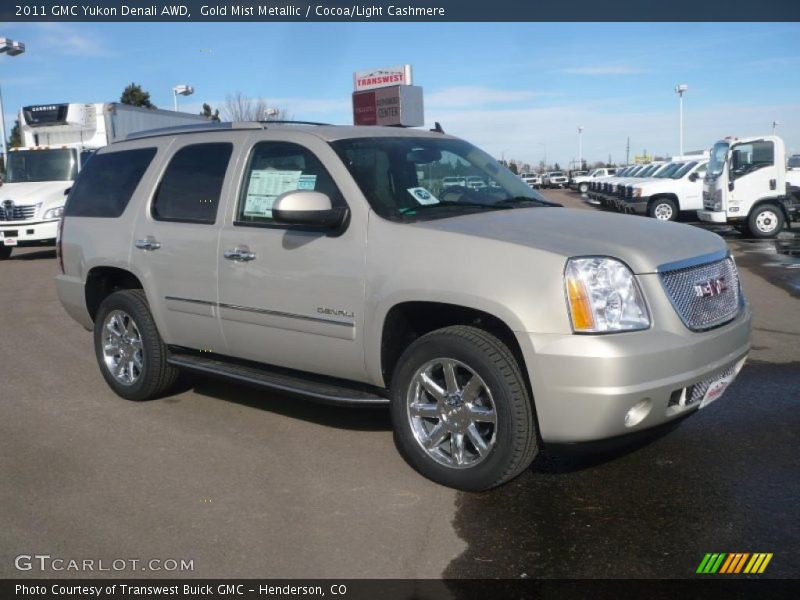 Gold Mist Metallic / Cocoa/Light Cashmere 2011 GMC Yukon Denali AWD