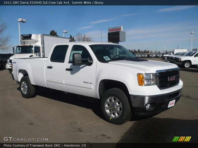 Summit White / Ebony 2011 GMC Sierra 3500HD SLE Crew Cab 4x4