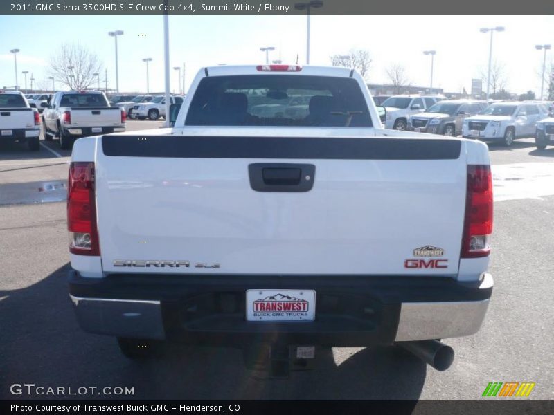 Summit White / Ebony 2011 GMC Sierra 3500HD SLE Crew Cab 4x4