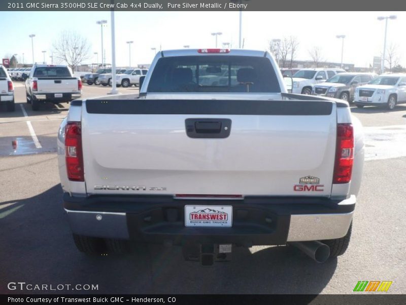 Pure Silver Metallic / Ebony 2011 GMC Sierra 3500HD SLE Crew Cab 4x4 Dually