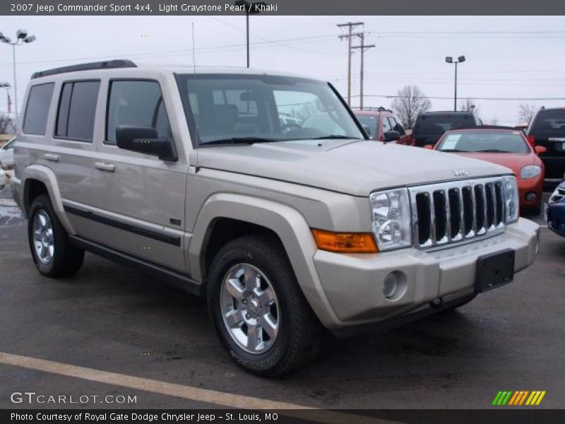 Light Graystone Pearl / Khaki 2007 Jeep Commander Sport 4x4