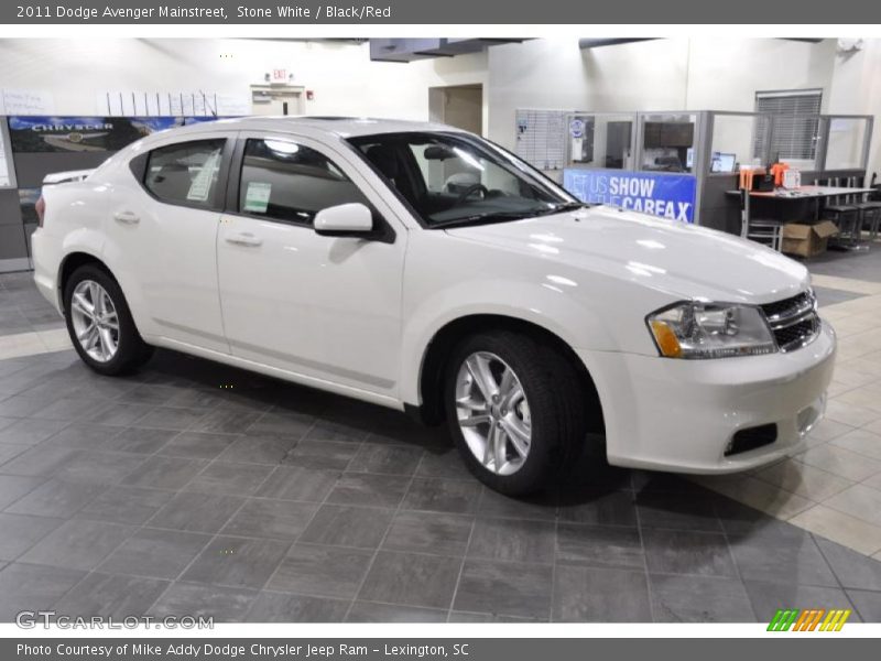Stone White / Black/Red 2011 Dodge Avenger Mainstreet