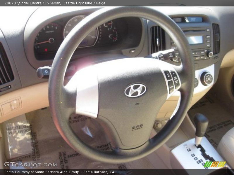 Seattle Light Blue / Beige 2007 Hyundai Elantra GLS Sedan