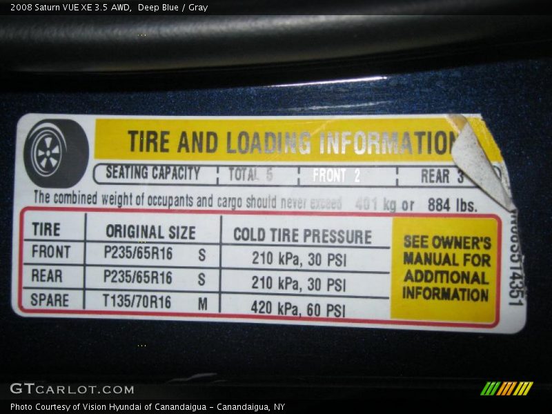 Deep Blue / Gray 2008 Saturn VUE XE 3.5 AWD