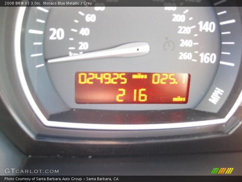 Monaco Blue Metallic / Grey 2008 BMW X3 3.0si