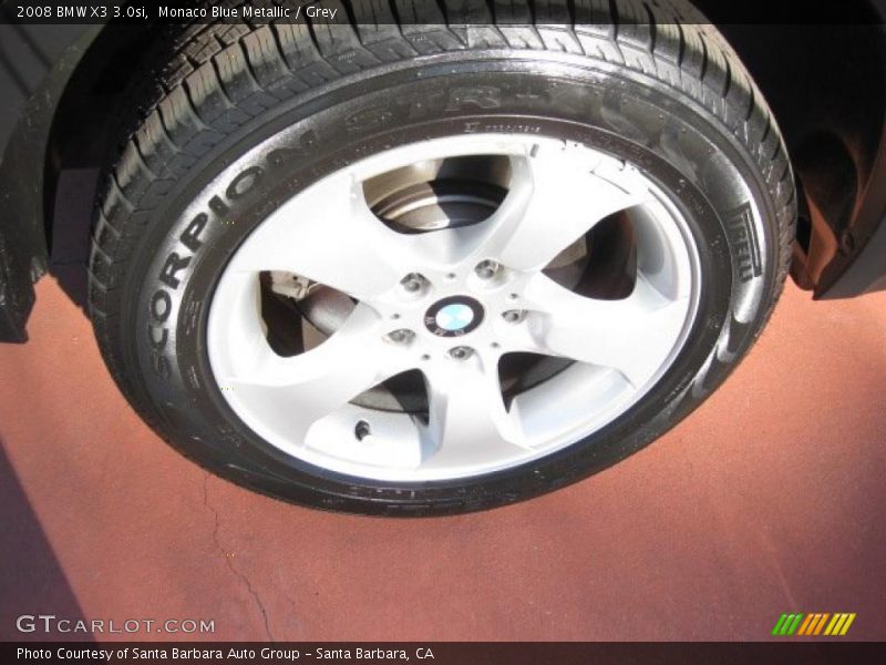Monaco Blue Metallic / Grey 2008 BMW X3 3.0si