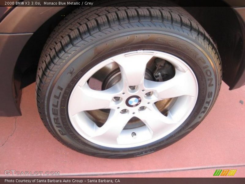 Monaco Blue Metallic / Grey 2008 BMW X3 3.0si