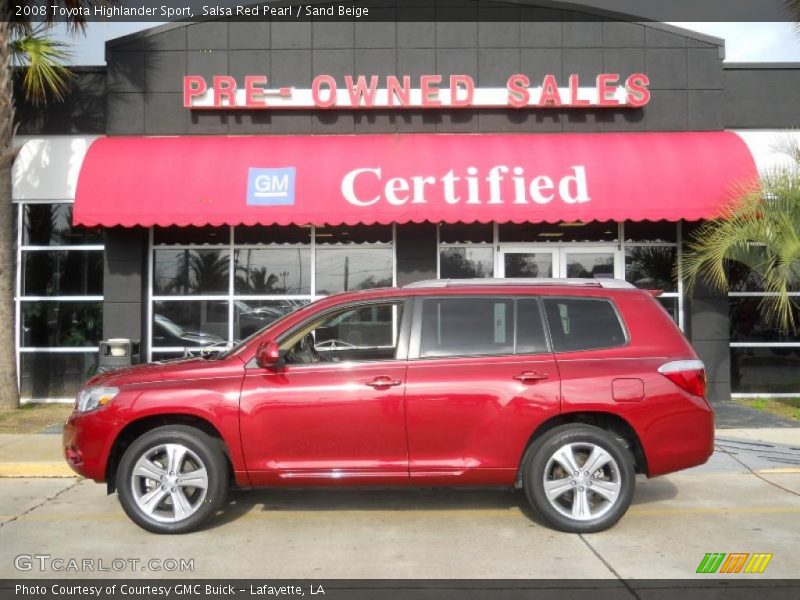 Salsa Red Pearl / Sand Beige 2008 Toyota Highlander Sport