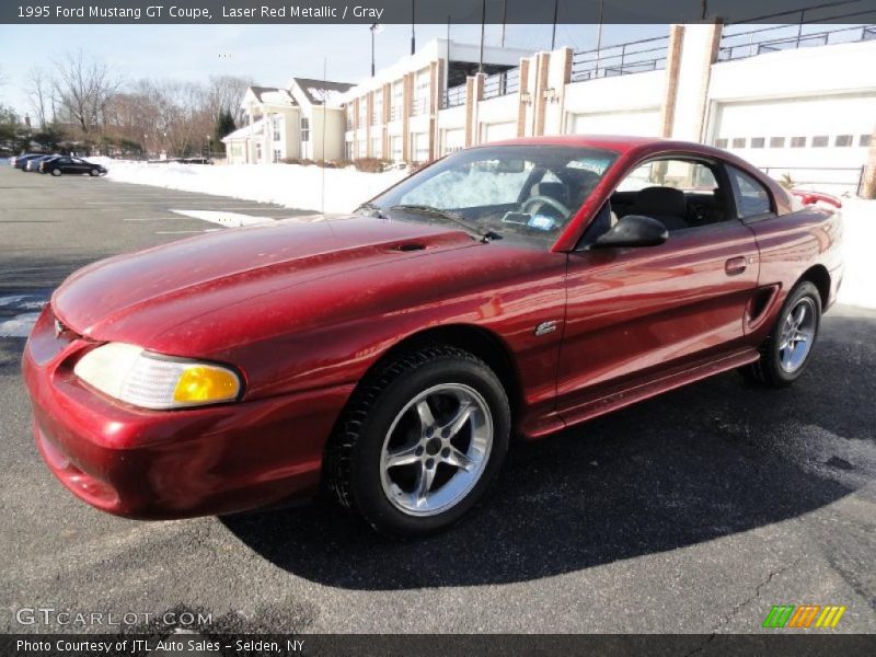 Laser Red Metallic / Gray 1995 Ford Mustang GT Coupe