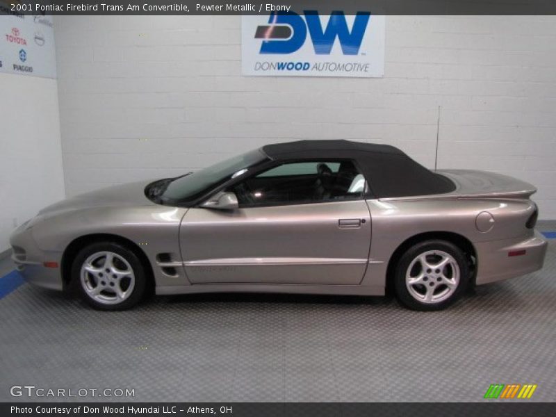 Pewter Metallic / Ebony 2001 Pontiac Firebird Trans Am Convertible