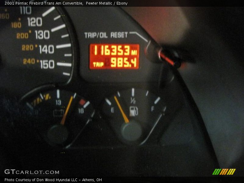 Pewter Metallic / Ebony 2001 Pontiac Firebird Trans Am Convertible
