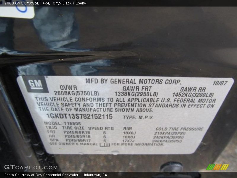 Onyx Black / Ebony 2008 GMC Envoy SLT 4x4