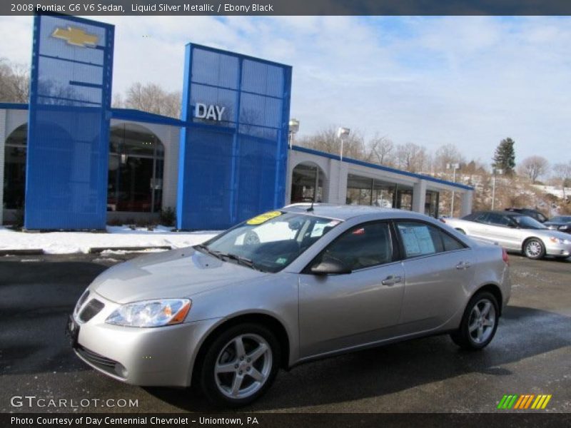 Liquid Silver Metallic / Ebony Black 2008 Pontiac G6 V6 Sedan