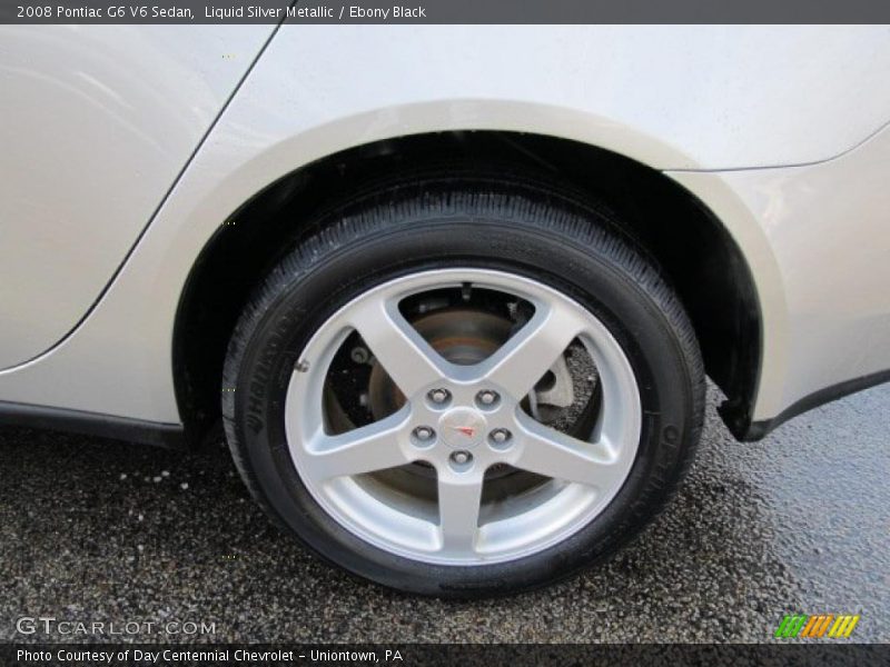 Liquid Silver Metallic / Ebony Black 2008 Pontiac G6 V6 Sedan