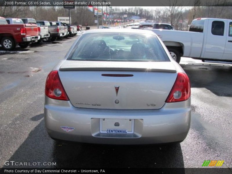 Liquid Silver Metallic / Ebony Black 2008 Pontiac G6 V6 Sedan