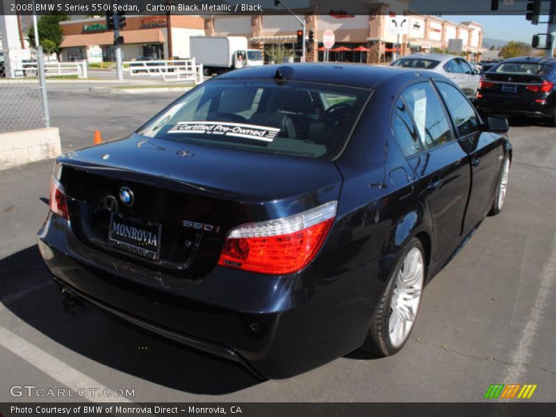 Carbon Black Metallic / Black 2008 BMW 5 Series 550i Sedan