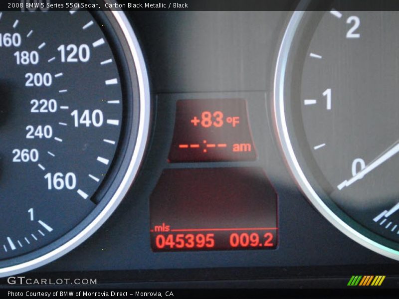 Carbon Black Metallic / Black 2008 BMW 5 Series 550i Sedan