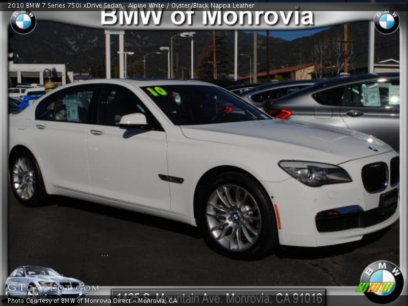 Alpine White / Oyster/Black Nappa Leather 2010 BMW 7 Series 750i xDrive Sedan