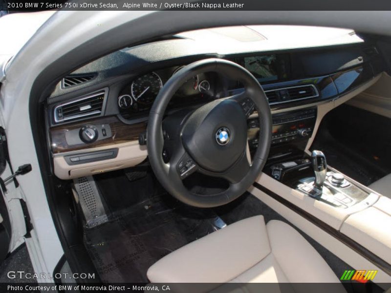 Oyster/Black Nappa Leather Interior - 2010 7 Series 750i xDrive Sedan 