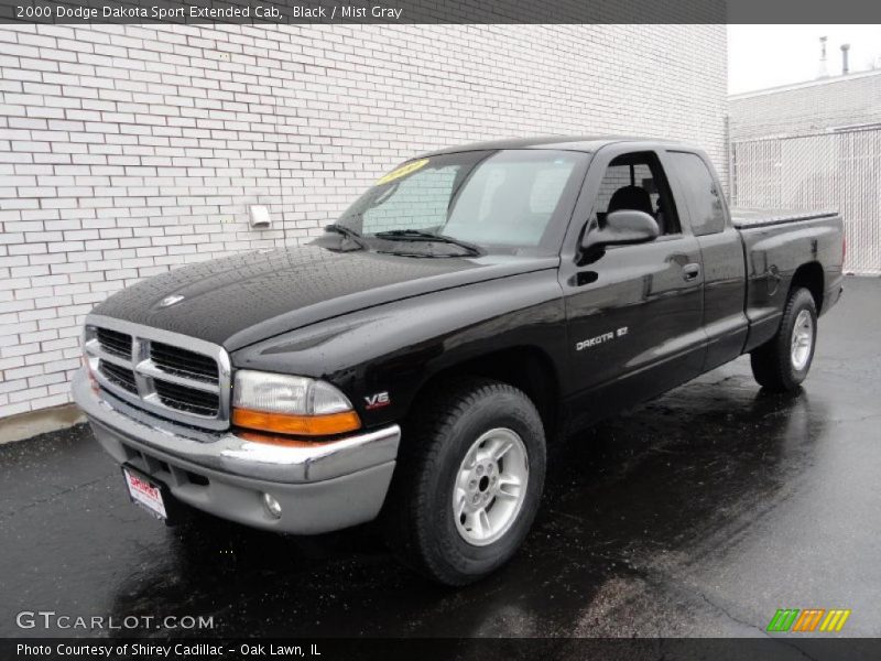 Black / Mist Gray 2000 Dodge Dakota Sport Extended Cab