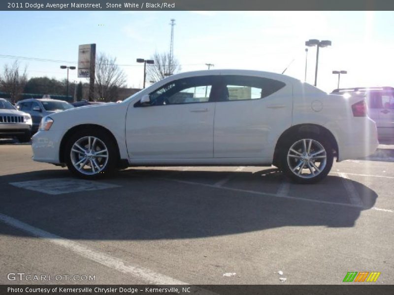 Stone White / Black/Red 2011 Dodge Avenger Mainstreet