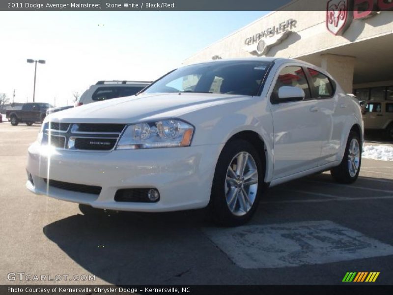 Stone White / Black/Red 2011 Dodge Avenger Mainstreet