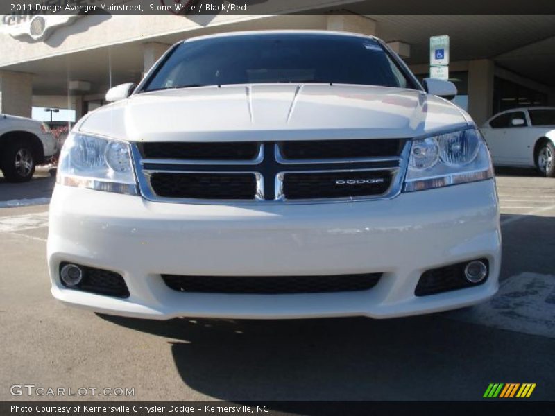Stone White / Black/Red 2011 Dodge Avenger Mainstreet