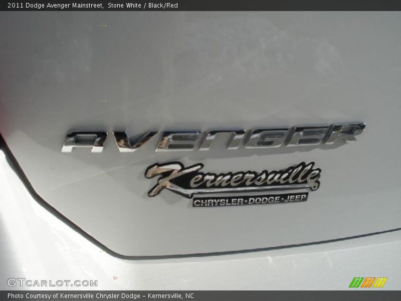 Stone White / Black/Red 2011 Dodge Avenger Mainstreet