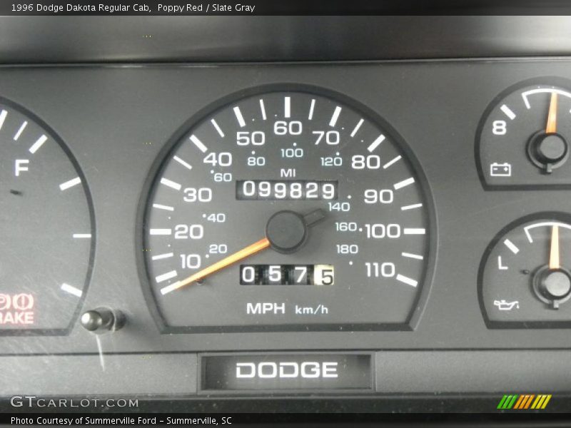 Poppy Red / Slate Gray 1996 Dodge Dakota Regular Cab