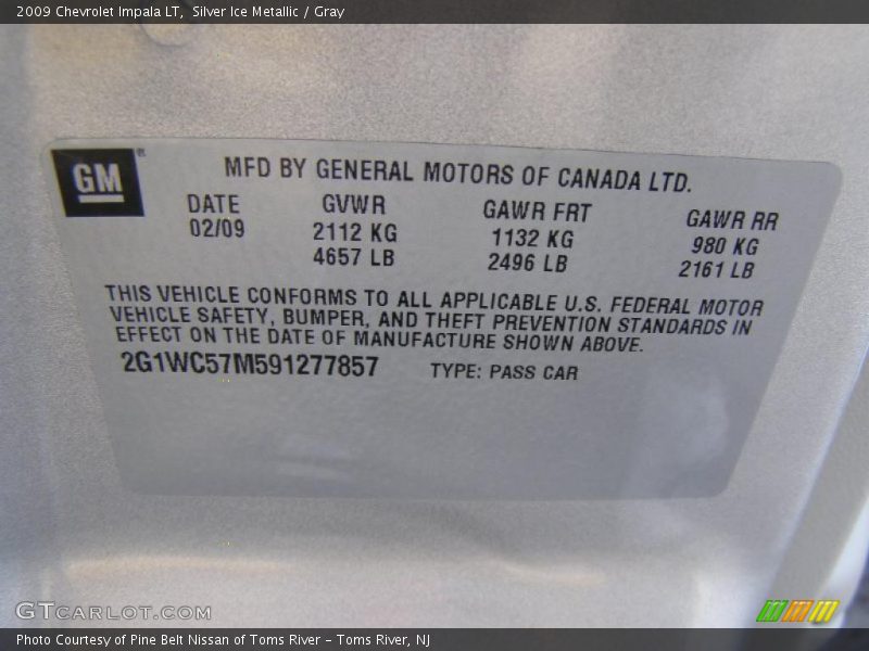 Silver Ice Metallic / Gray 2009 Chevrolet Impala LT