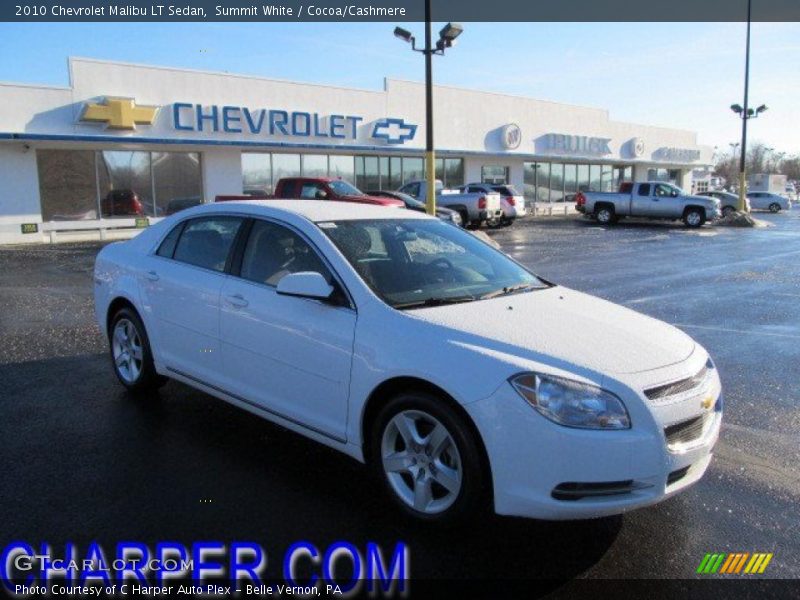 Summit White / Cocoa/Cashmere 2010 Chevrolet Malibu LT Sedan
