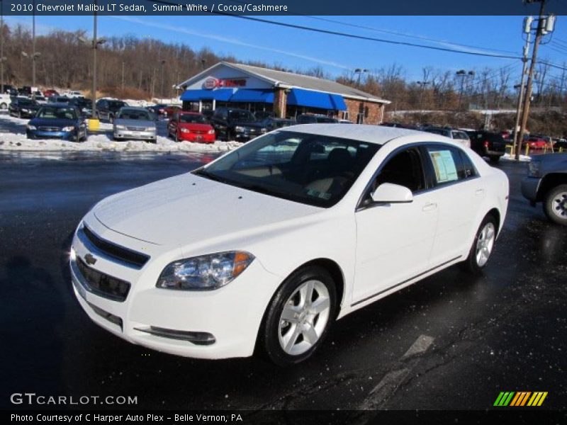 Summit White / Cocoa/Cashmere 2010 Chevrolet Malibu LT Sedan