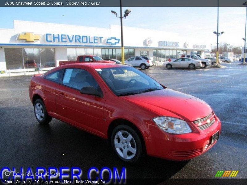 Victory Red / Gray 2008 Chevrolet Cobalt LS Coupe