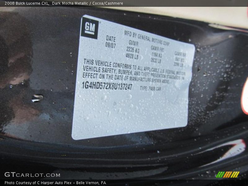 Dark Mocha Metallic / Cocoa/Cashmere 2008 Buick Lucerne CXL