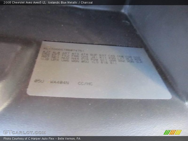 Icelandic Blue Metallic / Charcoal 2008 Chevrolet Aveo Aveo5 LS