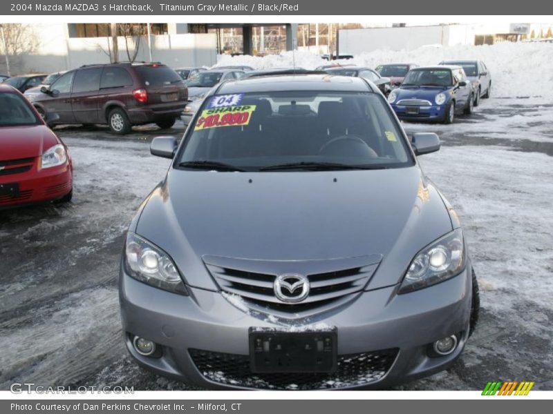 Titanium Gray Metallic / Black/Red 2004 Mazda MAZDA3 s Hatchback