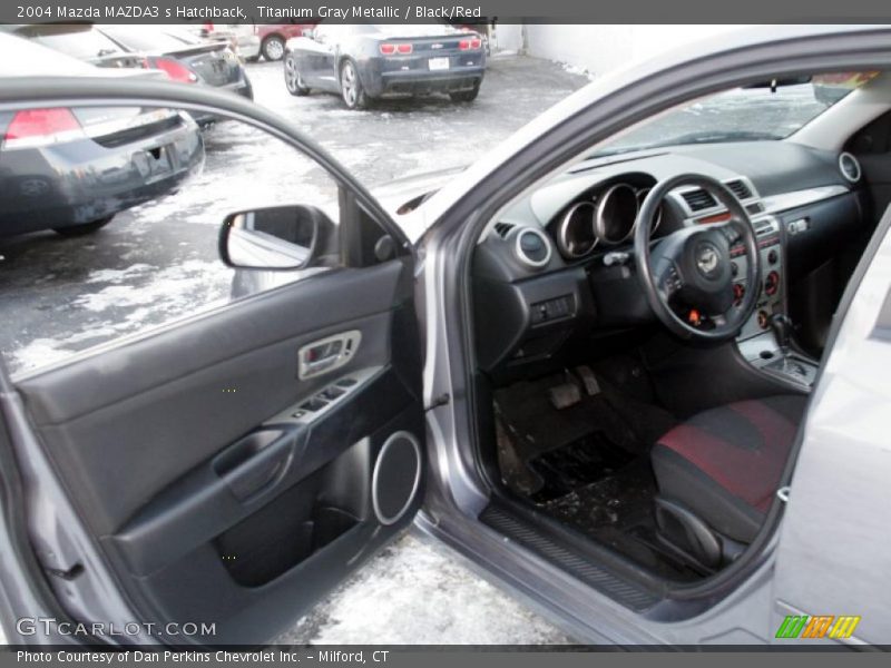 Titanium Gray Metallic / Black/Red 2004 Mazda MAZDA3 s Hatchback