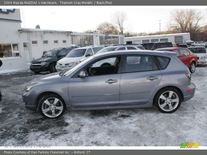 Titanium Gray Metallic / Black/Red 2004 Mazda MAZDA3 s Hatchback