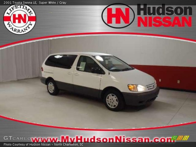 Super White / Gray 2001 Toyota Sienna LE