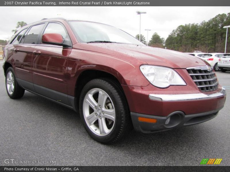 Inferno Red Crystal Pearl / Dark Khaki/Light Graystone 2007 Chrysler Pacifica Touring