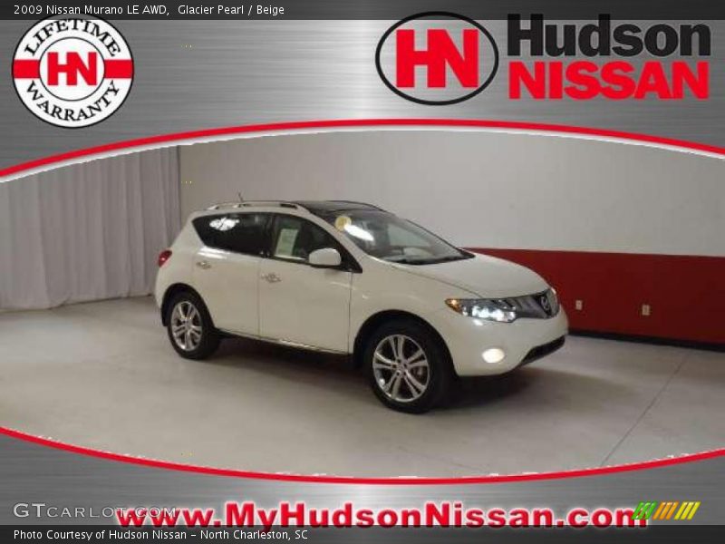 Glacier Pearl / Beige 2009 Nissan Murano LE AWD