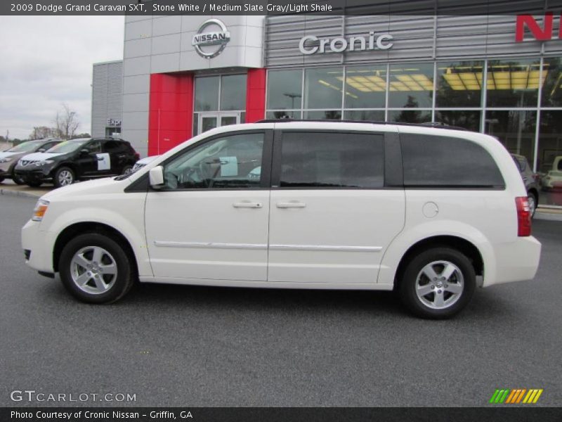 Stone White / Medium Slate Gray/Light Shale 2009 Dodge Grand Caravan SXT