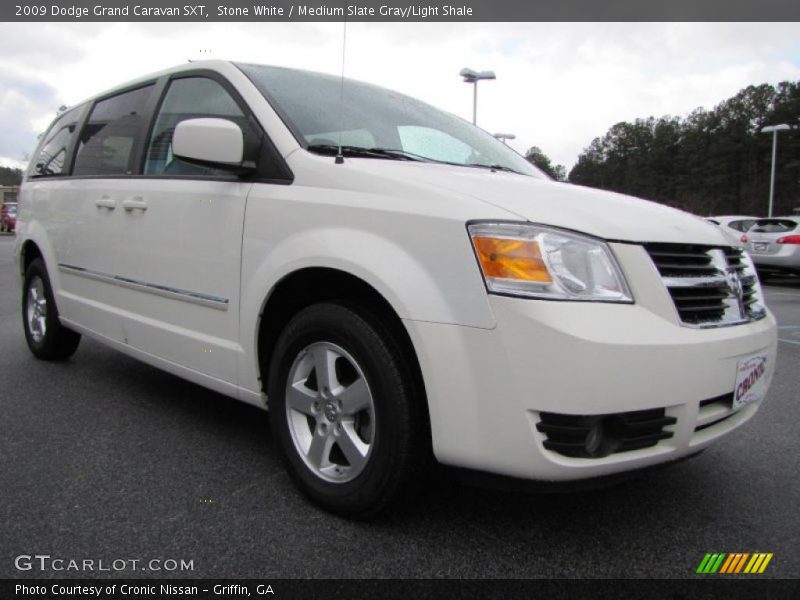 Stone White / Medium Slate Gray/Light Shale 2009 Dodge Grand Caravan SXT