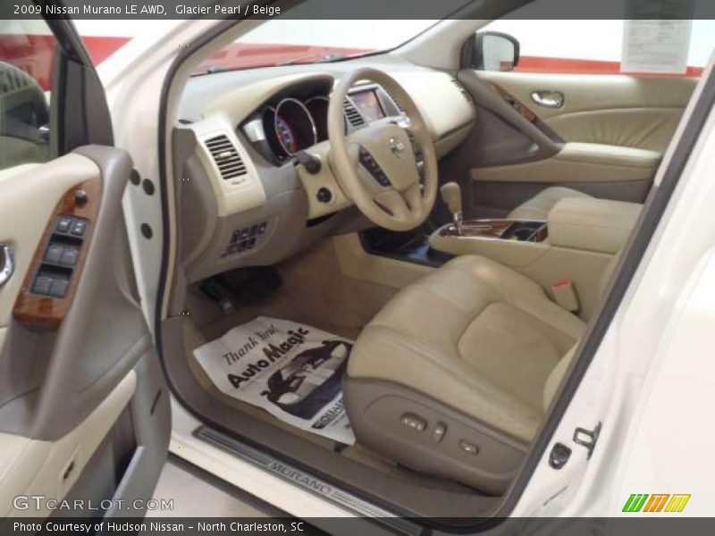 Glacier Pearl / Beige 2009 Nissan Murano LE AWD