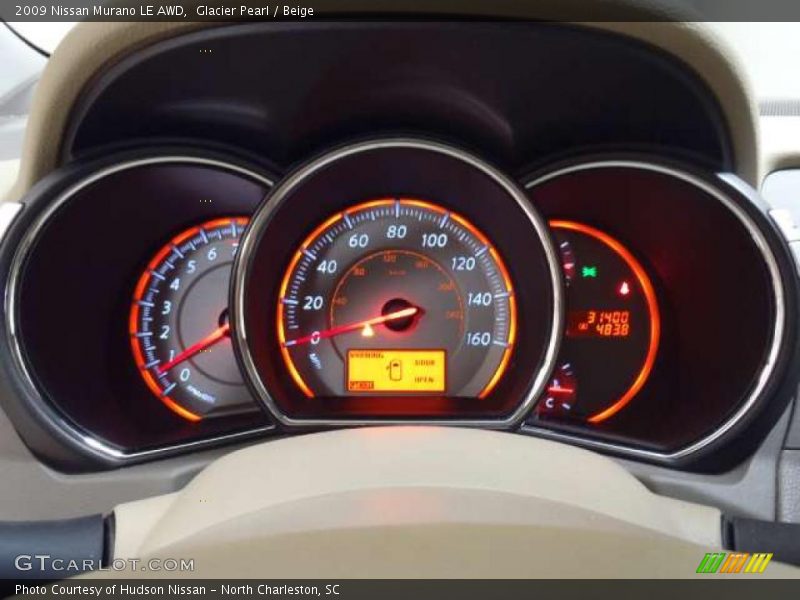 Glacier Pearl / Beige 2009 Nissan Murano LE AWD