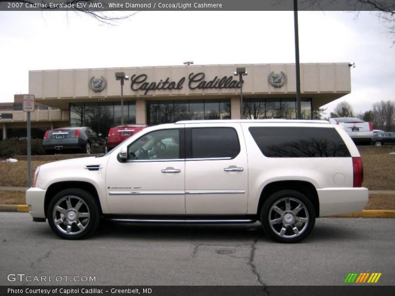 White Diamond / Cocoa/Light Cashmere 2007 Cadillac Escalade ESV AWD