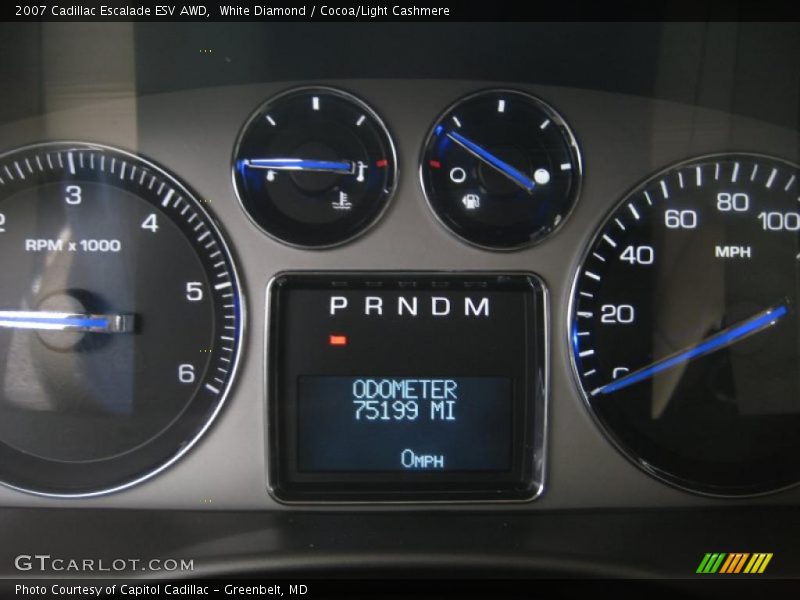 White Diamond / Cocoa/Light Cashmere 2007 Cadillac Escalade ESV AWD