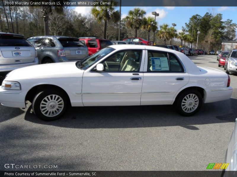 Vibrant White / Light Camel 2008 Mercury Grand Marquis LS